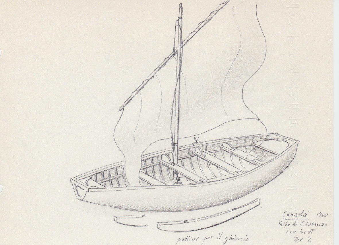 227 Canada - 1900 - Golfo di San Lorenzo - ice boat - pattini per il ghiaccio